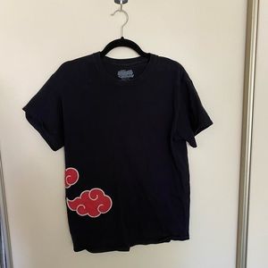 Black Naruto Tshirt w/ wrap around akatsuki clouds